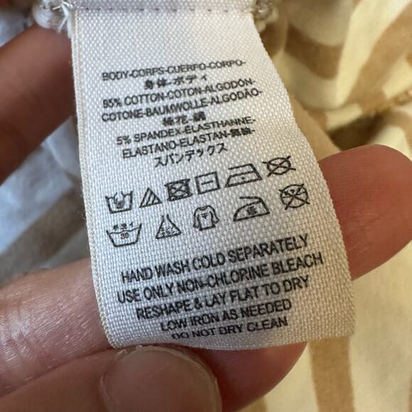 WE THE FREE Mylo Tank Top Tan White Striped Halter Neck Beach Vacay NWT - Picture 10 of 12